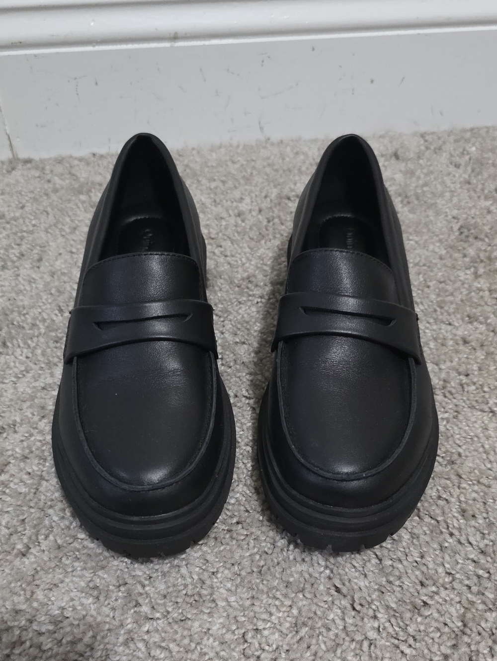 Quince Black Chunky Penny Loafers